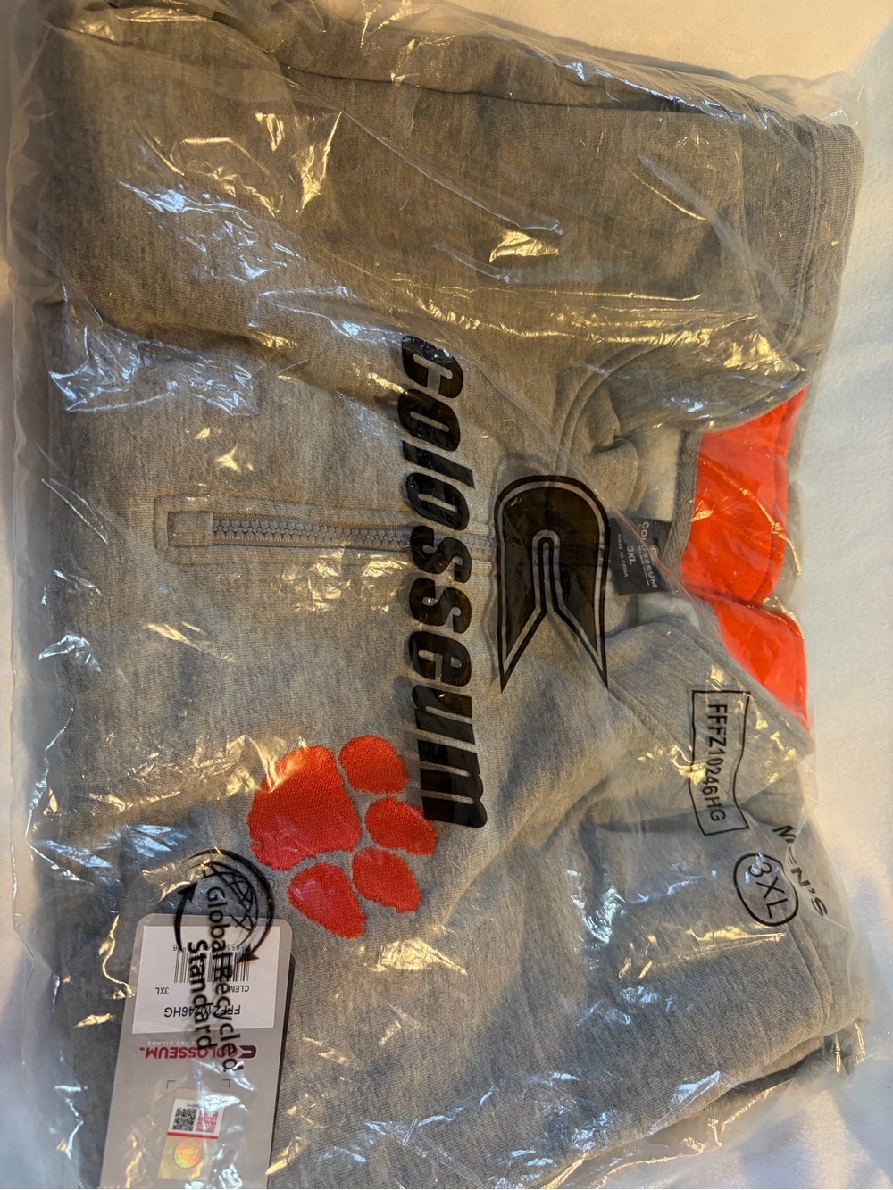 Colosseum Gray & Orange Clemson Pullover Hoodie